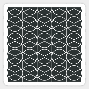 Mid-Century Modern Pattern - Black Background Sticker